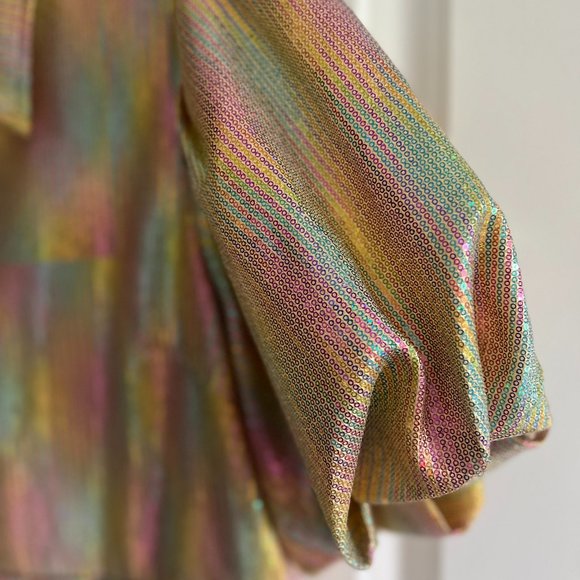 Queen of Sparkles Gold Mini Sequin Collar Dress - Picture 5 of 9